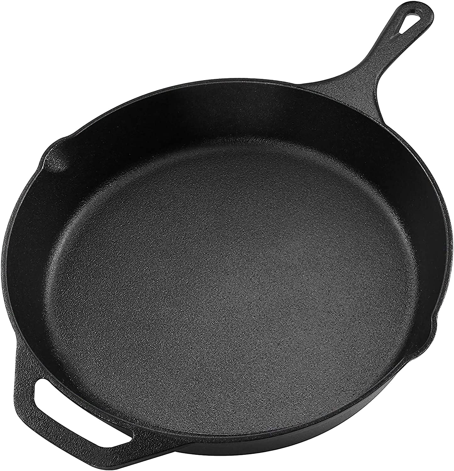 KICHLY Pre Seasoned Cast Iron Skillet/Frying Pan 12.5 Inch (31.75 cm) Black