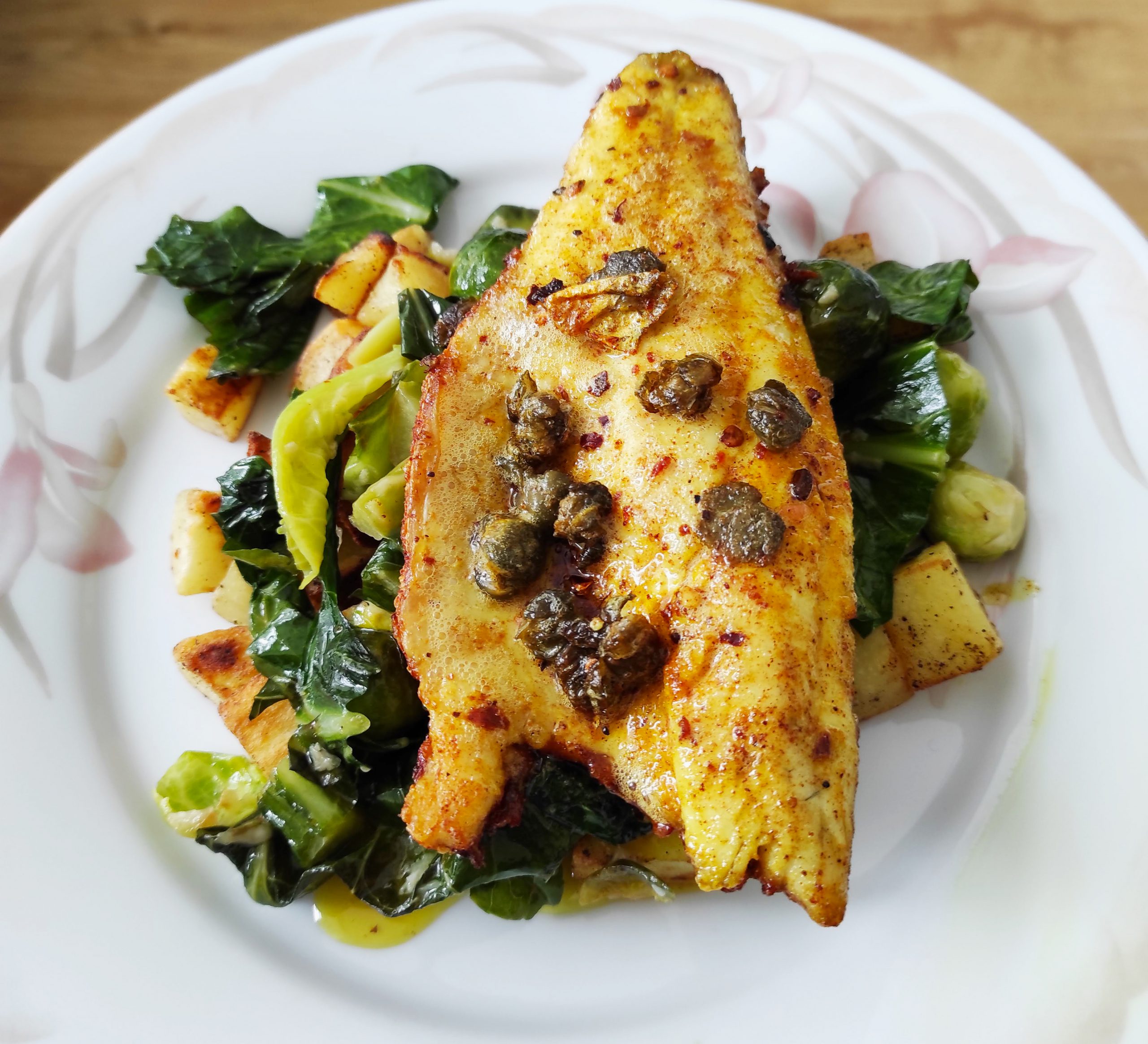 Sea bass with greens and potatoes The Van Cook