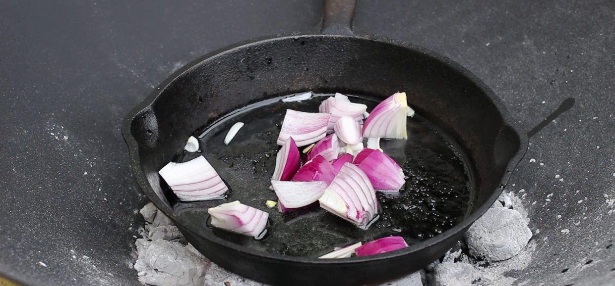 Onions cooked for breakfast